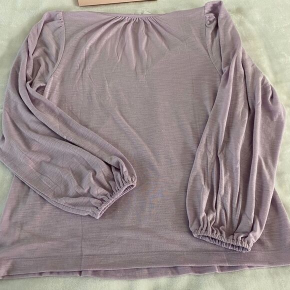 NWT Gap Top V- Neck Long Sleeve Purple - Picture 6 of 6